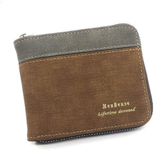Men's Zipper Short Wallet Money Clip Card Holder Coin Purse Gift