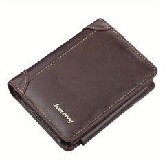 Men's Trifold Short Wallet With Coin Pocket