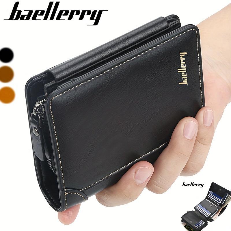 Men's Trifold Short Wallet With Coin Pocket