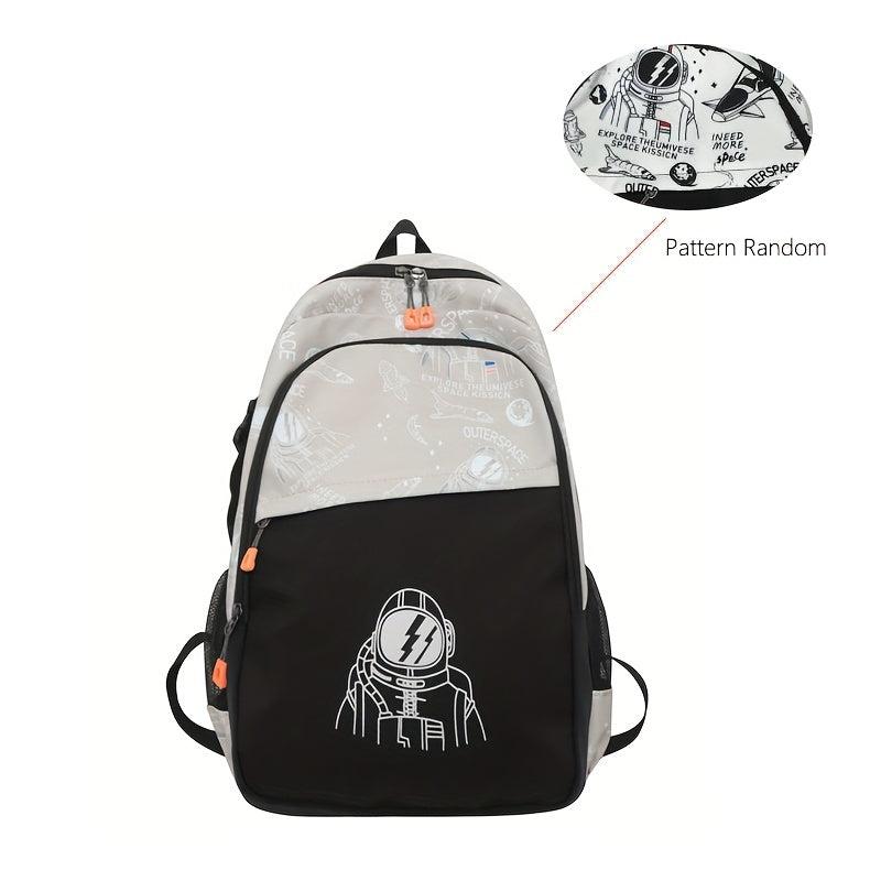 Astronaut Pattern Backpack Large Capacity Travel Schoolbag