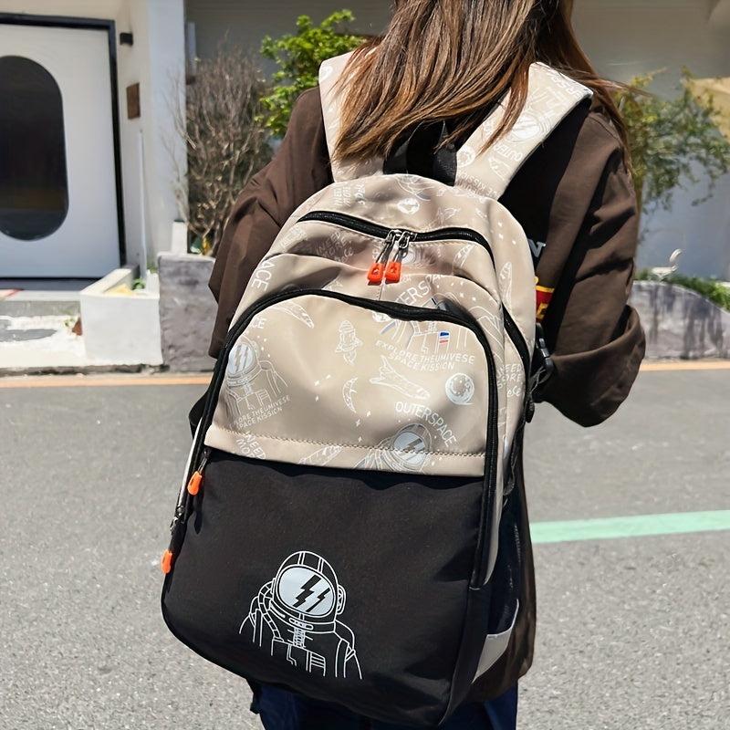 Astronaut Pattern Backpack Large Capacity Travel Schoolbag