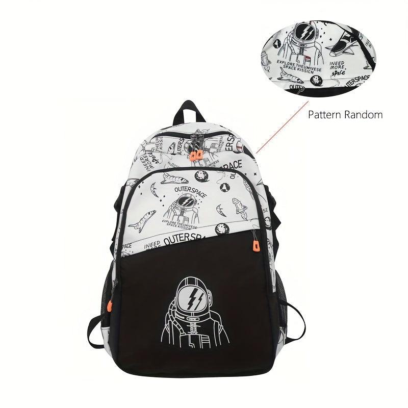 Astronaut Pattern Backpack Large Capacity Travel Schoolbag