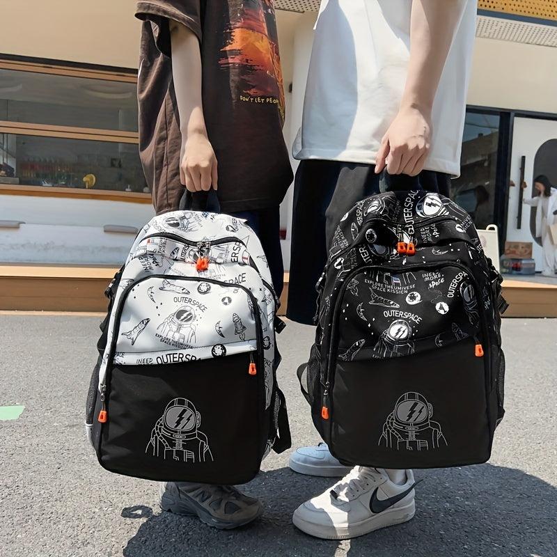 Astronaut Pattern Backpack Large Capacity Travel Schoolbag