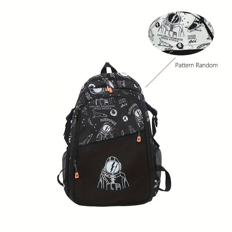 Astronaut Pattern Backpack Large Capacity Travel Schoolbag