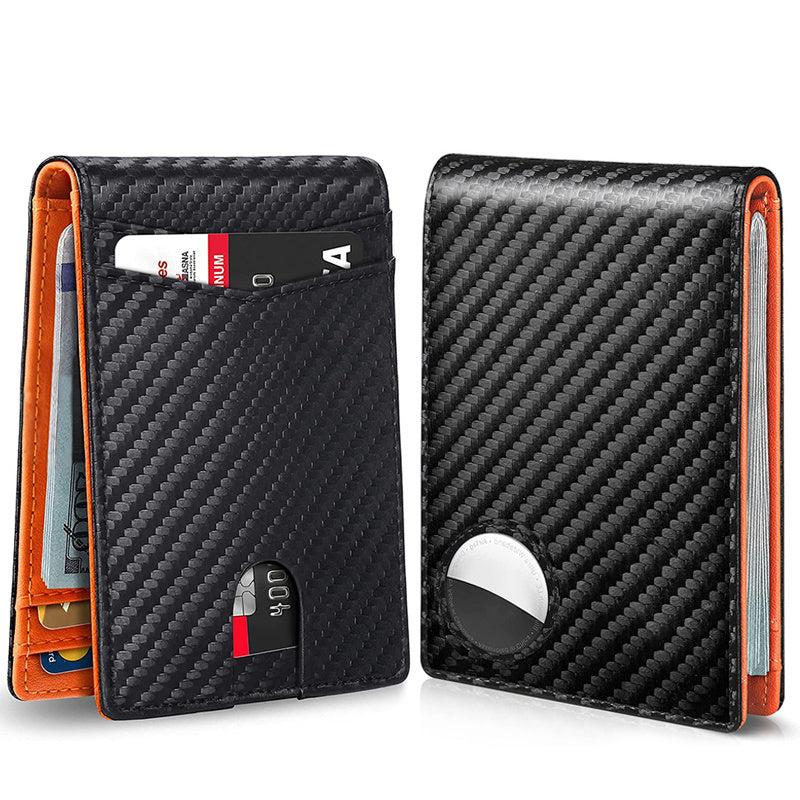 RFID Blocking Carbon Fiber Wallets Tracker Credit Card Holder Wallet Purse