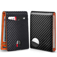 RFID Blocking Carbon Fiber Wallets Tracker Credit Card Holder Wallet Purse