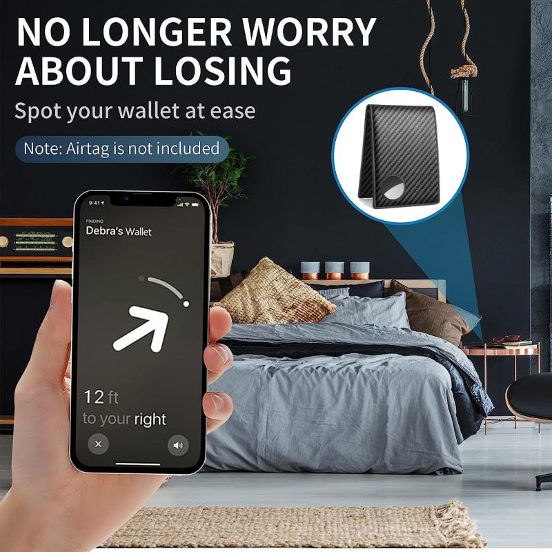 RFID Blocking Carbon Fiber Wallets Tracker Credit Card Holder Wallet Purse