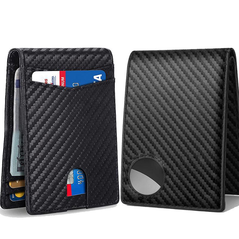 RFID Blocking Carbon Fiber Wallets Tracker Credit Card Holder Wallet Purse