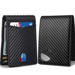 RFID Blocking Carbon Fiber Wallets Tracker Credit Card Holder Wallet Purse