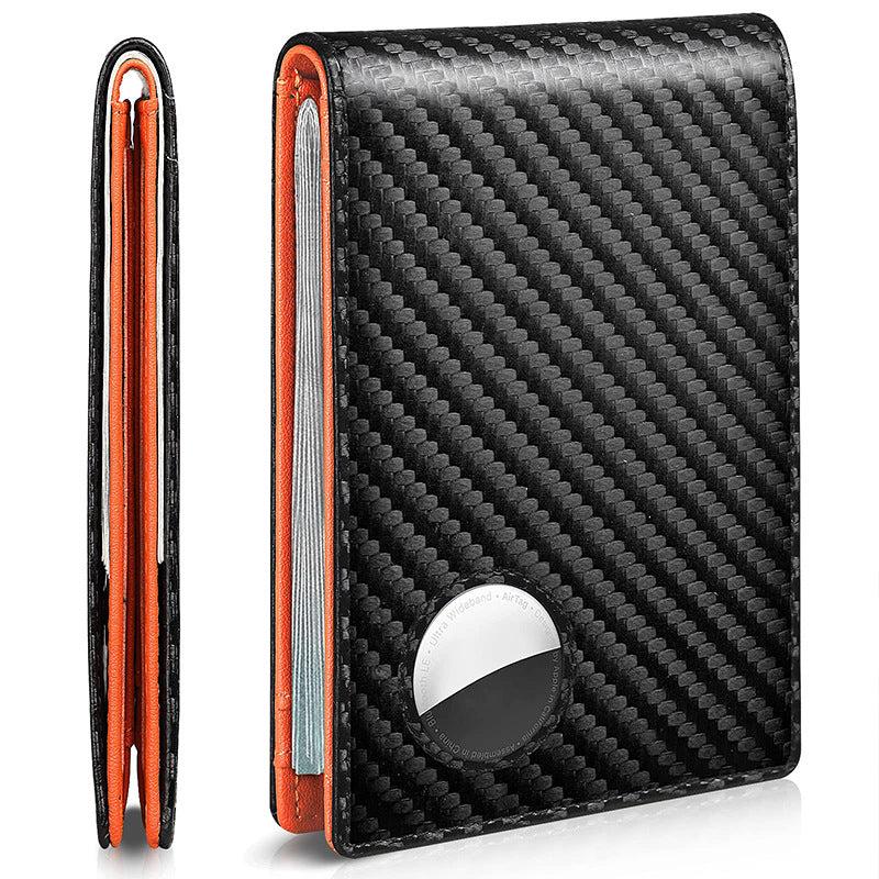RFID Blocking Carbon Fiber Wallets Tracker Credit Card Holder Wallet Purse