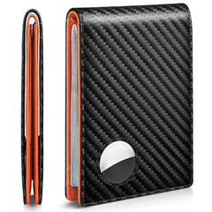 RFID Blocking Carbon Fiber Wallets Tracker Credit Card Holder Wallet Purse