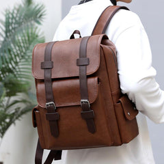 Large Capacity Business Computer Bag PU Leather Travel Bag Men's Bag