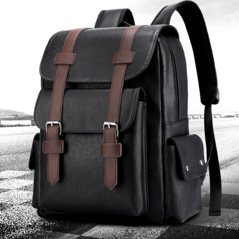 Large Capacity Business Computer Bag PU Leather Travel Bag Men's Bag