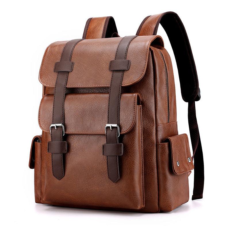 Large Capacity Business Computer Bag PU Leather Travel Bag Men's Bag