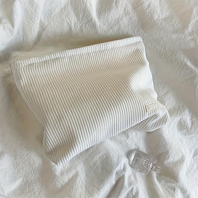 Corduroy Clutch Bag Zipper Cosmetic Portable Travel Storage