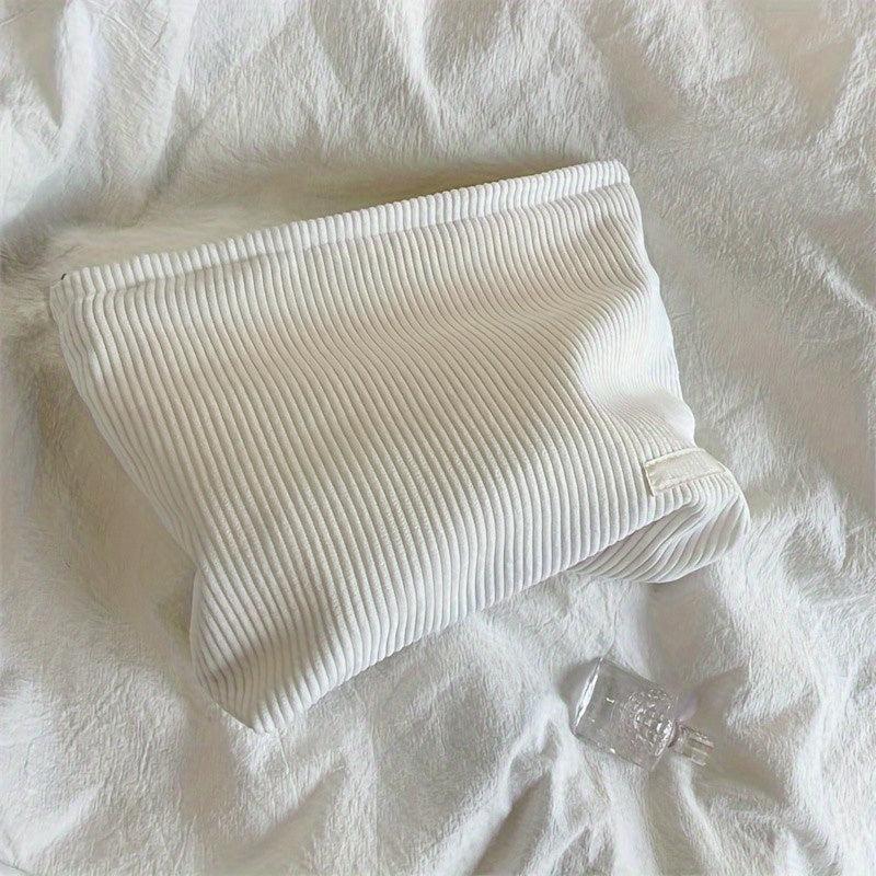 Corduroy Clutch Bag Zipper Cosmetic Portable Travel Storage
