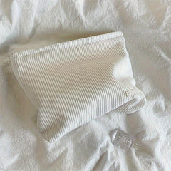 Corduroy Clutch Bag Zipper Cosmetic Portable Travel Storage
