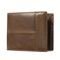 Men's RFID Blocking Leather Short Wallet with Money Clip