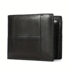 Men's RFID Blocking Leather Short Wallet with Money Clip