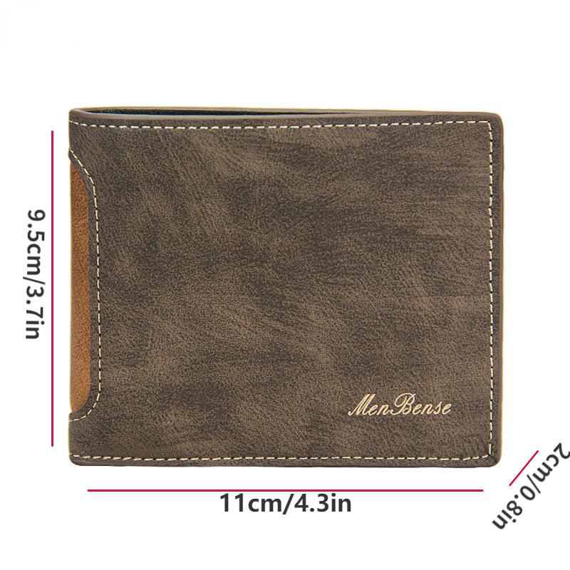 Men's Leather Wallet Money Clip Card Holder Vintage Coin Purse