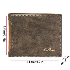 Men's Leather Wallet Money Clip Card Holder Vintage Coin Purse