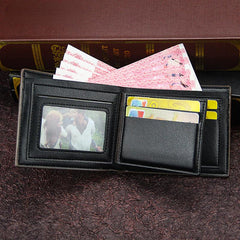 Men's Leather Wallet Money Clip Card Holder Vintage Coin Purse