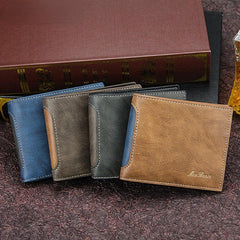 Men's Leather Wallet Money Clip Card Holder Vintage Coin Purse