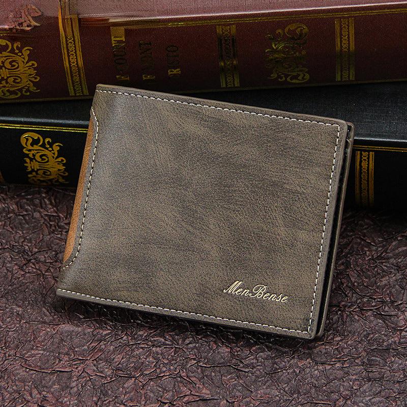Men's Leather Wallet Money Clip Card Holder Vintage Coin Purse