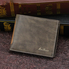 Men's Leather Wallet Money Clip Card Holder Vintage Coin Purse