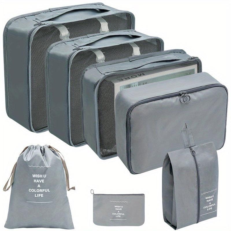 7pc Set Packing Cubes For Travel Underwear Shoes Organizer Large Capacity