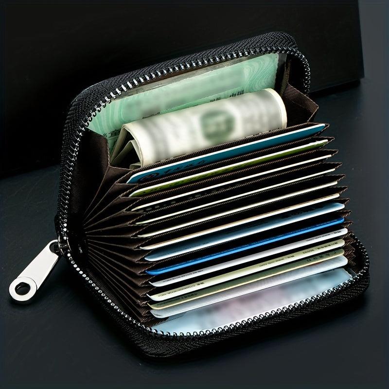 Men's Zipper Card Holder Anti Theft Short Wallet