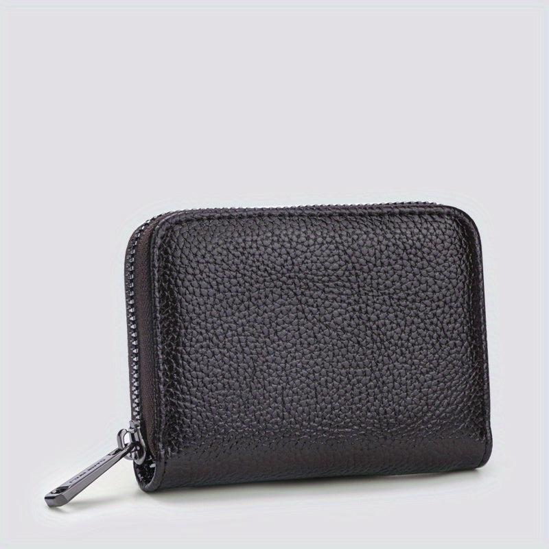 Men's Zipper Card Holder Anti Theft Short Wallet