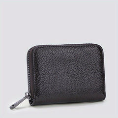 Men's Zipper Card Holder Anti Theft Short Wallet