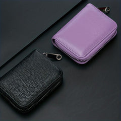 Men's Zipper Card Holder Anti Theft Short Wallet