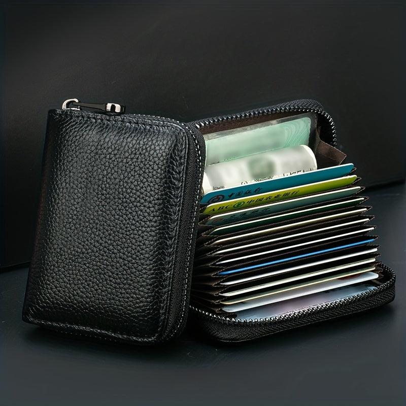 Men's Zipper Card Holder Anti Theft Short Wallet