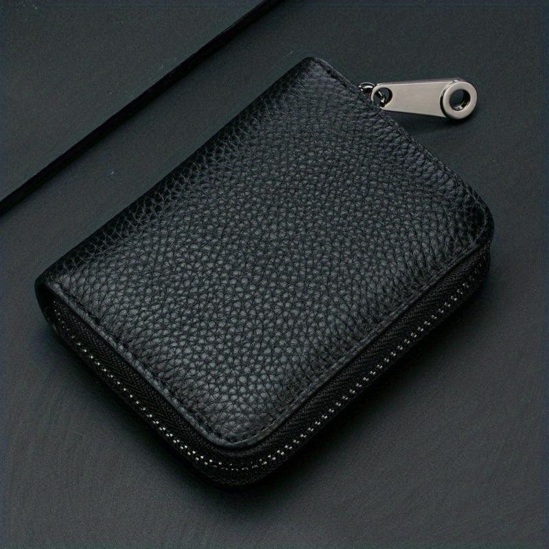 Men's Zipper Card Holder Anti Theft Short Wallet
