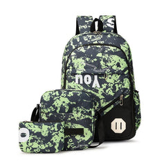 3pcs Camouflage Backpack Crossbody Handbag Set