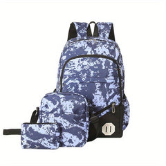 3pcs Camouflage Backpack Crossbody Handbag Set