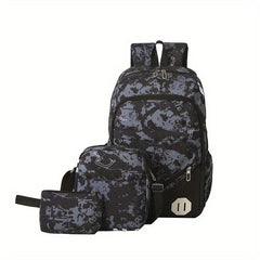 3pcs Camouflage Backpack Crossbody Handbag Set