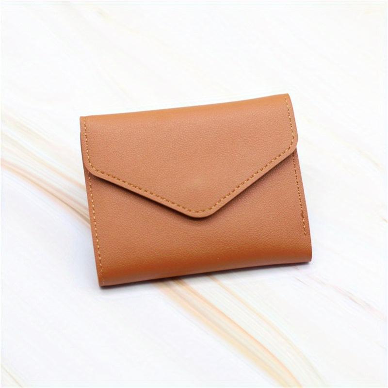 Men's Leather Short Wallet Money Clip Trifold Wallet Coin Purse