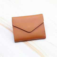 Men's Leather Short Wallet Money Clip Trifold Wallet Coin Purse