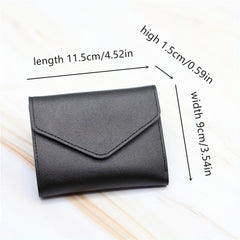 Men's Leather Short Wallet Money Clip Trifold Wallet Coin Purse