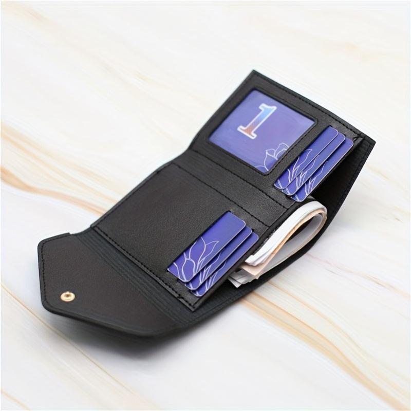 Men's Leather Short Wallet Money Clip Trifold Wallet Coin Purse
