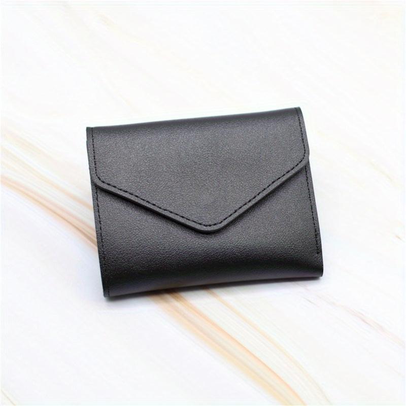 Men's Leather Short Wallet Money Clip Trifold Wallet Coin Purse