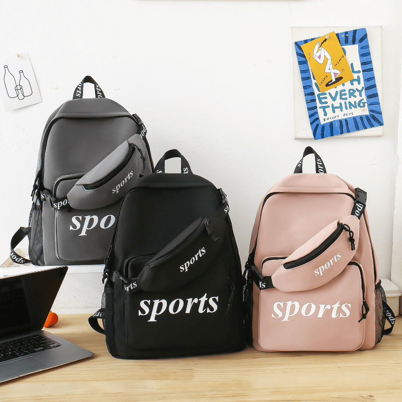 1PC Men's Backpack With Waist Bag For Travel Going Office Large Capacity