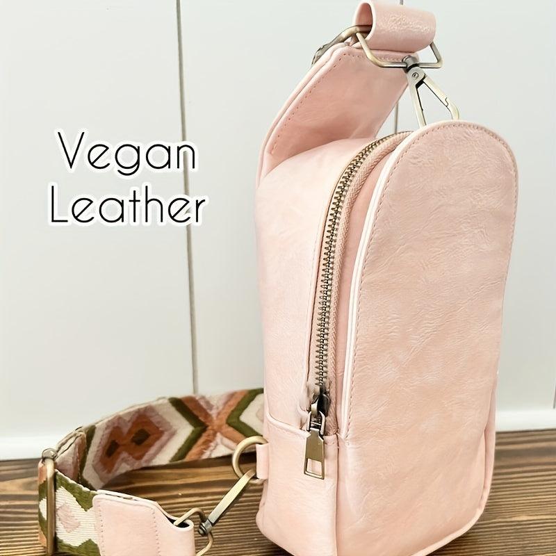 Vintage Bohemian Sling Bag for Women Faux Leather Crossbody Chest Bag