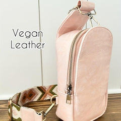 Vintage Bohemian Sling Bag for Women Faux Leather Crossbody Chest Bag