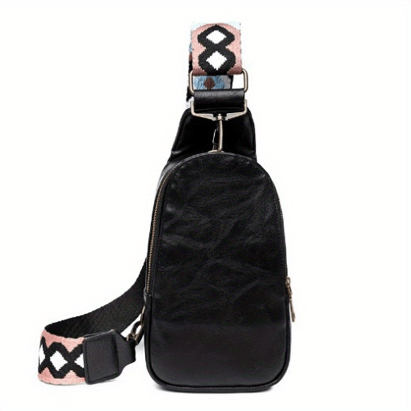 Vintage Bohemian Sling Bag for Women Faux Leather Crossbody Chest Bag