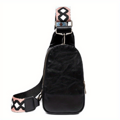 Vintage Bohemian Sling Bag for Women Faux Leather Crossbody Chest Bag