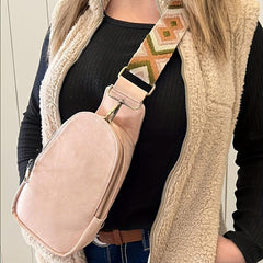 Vintage Bohemian Sling Bag for Women Faux Leather Crossbody Chest Bag